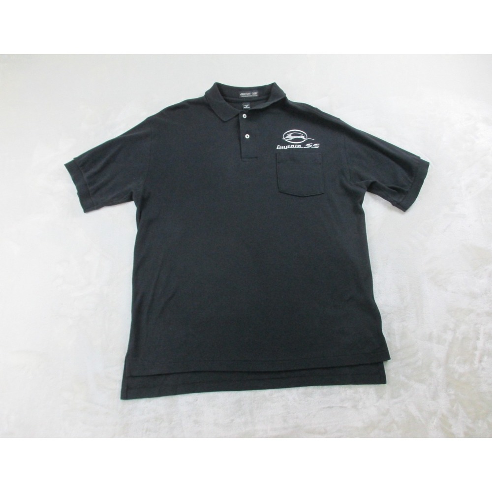 VINTAGE Jonathan Corey Polo Shirt Mens Extra Large Black Chevy Impala SS Casual*